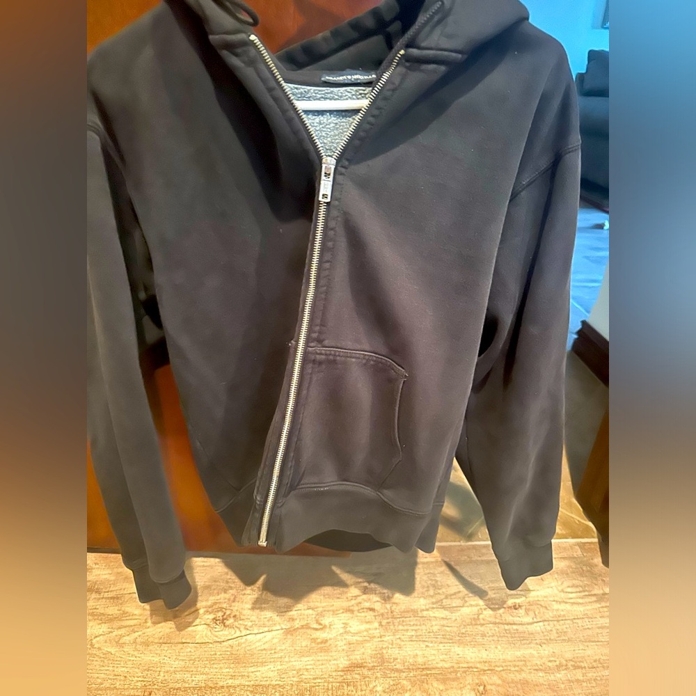 Brandy Melville Black Christy Sweatshirt Zip Up Hoodie